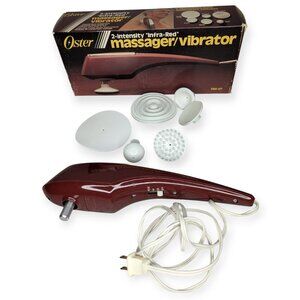 Oster Burgundy Massager with Infra-Red 6 Attachments w/Original Box 396-07